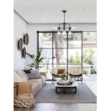Modern Hexa Iron 6 Light Pendant